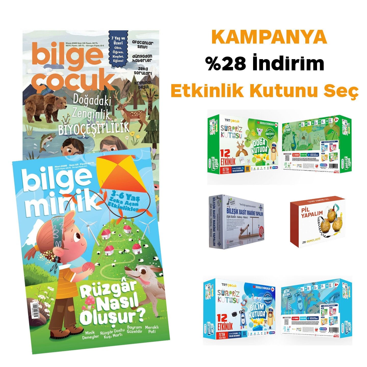 Bilge Çocuk ve Bilge Minik Abonelik Kampanyası Bileşik Basit Makine Etkinlik Kutusu